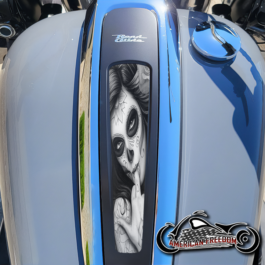 Harley 2021+ Street & Road Glide Dash Insert - FU Sugar Skull